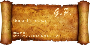 Gere Piroska névjegykártya